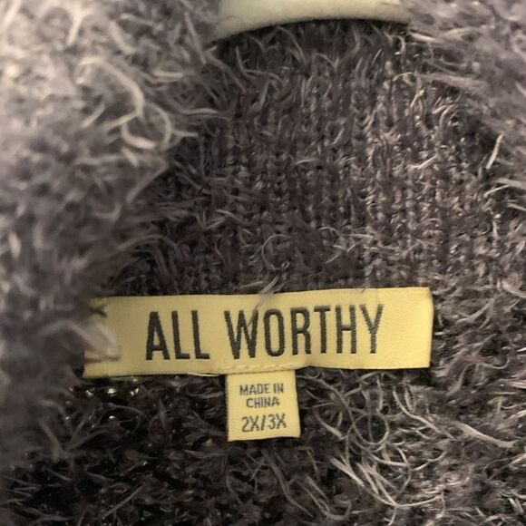 All Worthy Hunter McGrady Cocoon Women’s Jacquard Open Cardigan Size 2X - 3X - Picture 3 of 4